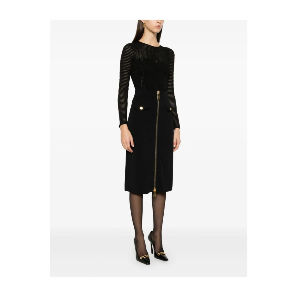 Elisabetta Franchi Zwart Bovenkleding voor Vrouwen Aw24 Black Dames