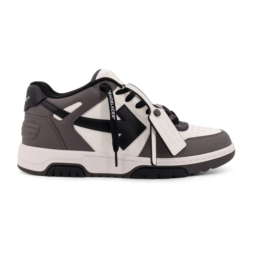 Off Leren lage sneakers Heren Schoenen Grijs