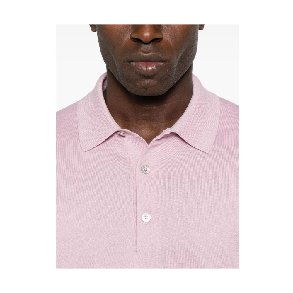 Tom Ford Rose Pink Polo Sweater Pink Heren