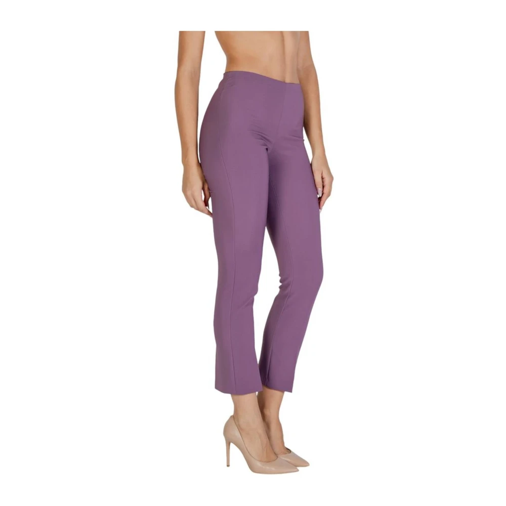 Sandro Ferrone Paarse High-Waisted Polyester Blend Broek Purple Dames