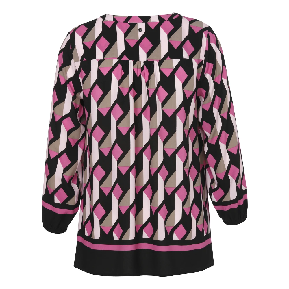 Frapp Gedrukte V-hals Tuniek Top Multicolor Dames