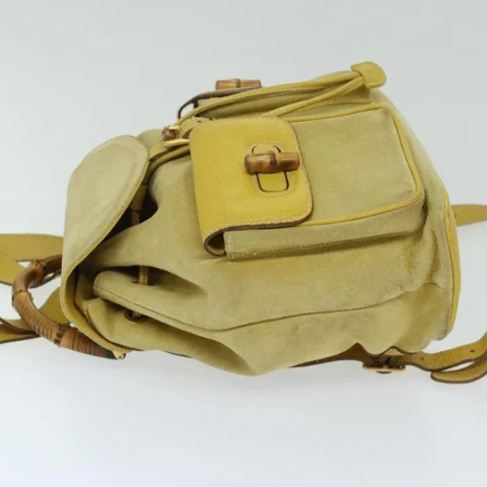 Gucci Vintage Pre-owned Suede backpacks Yellow Dames