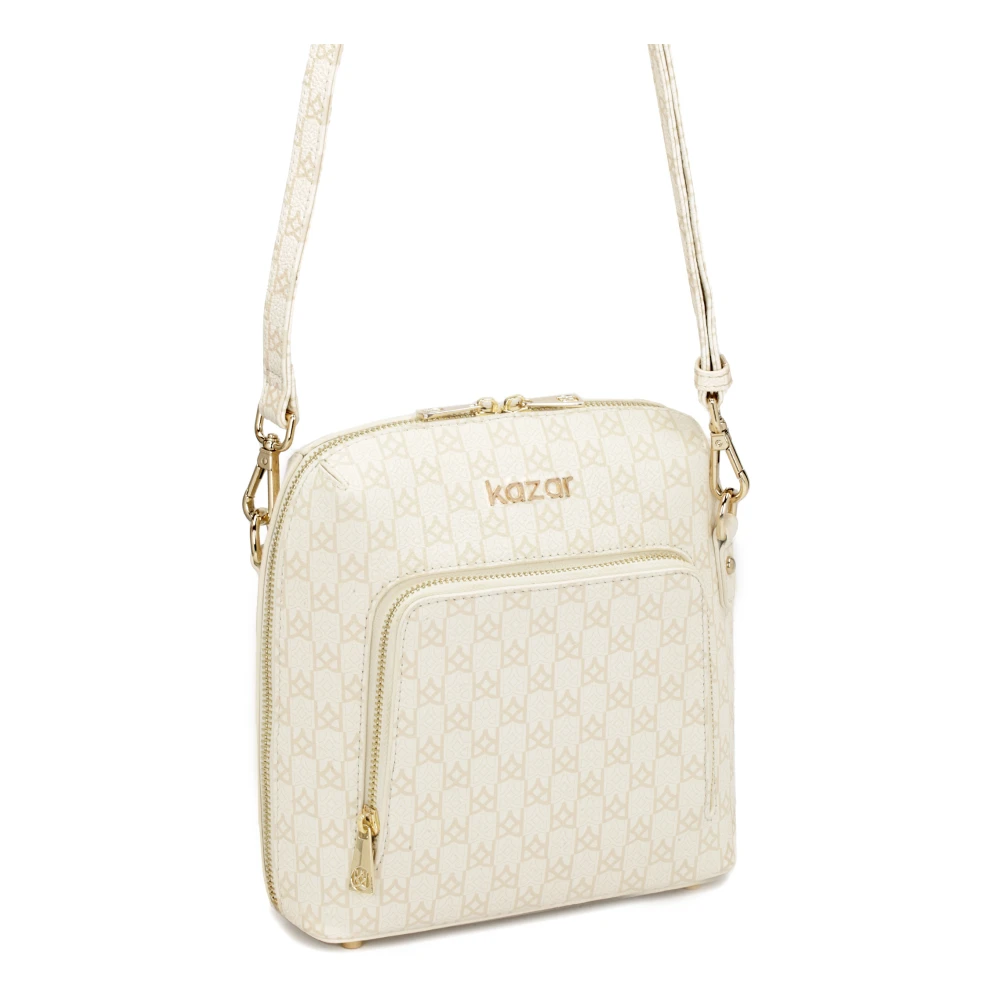 Kazar Leren tas met -monogrammen White Dames