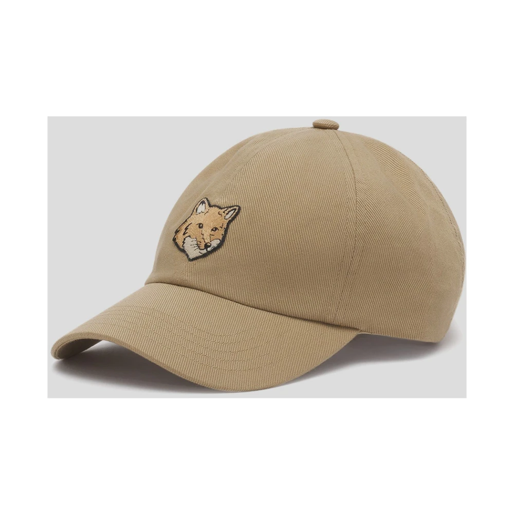 Maison Kitsuné Katoenen Fox Cap Brown Unisex