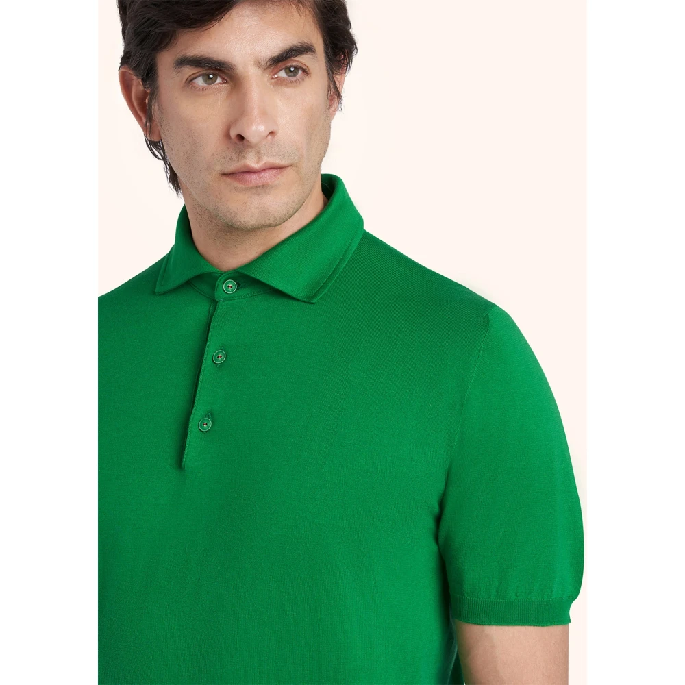 Kiton Zachte Katoenen Poloshirt Green Heren