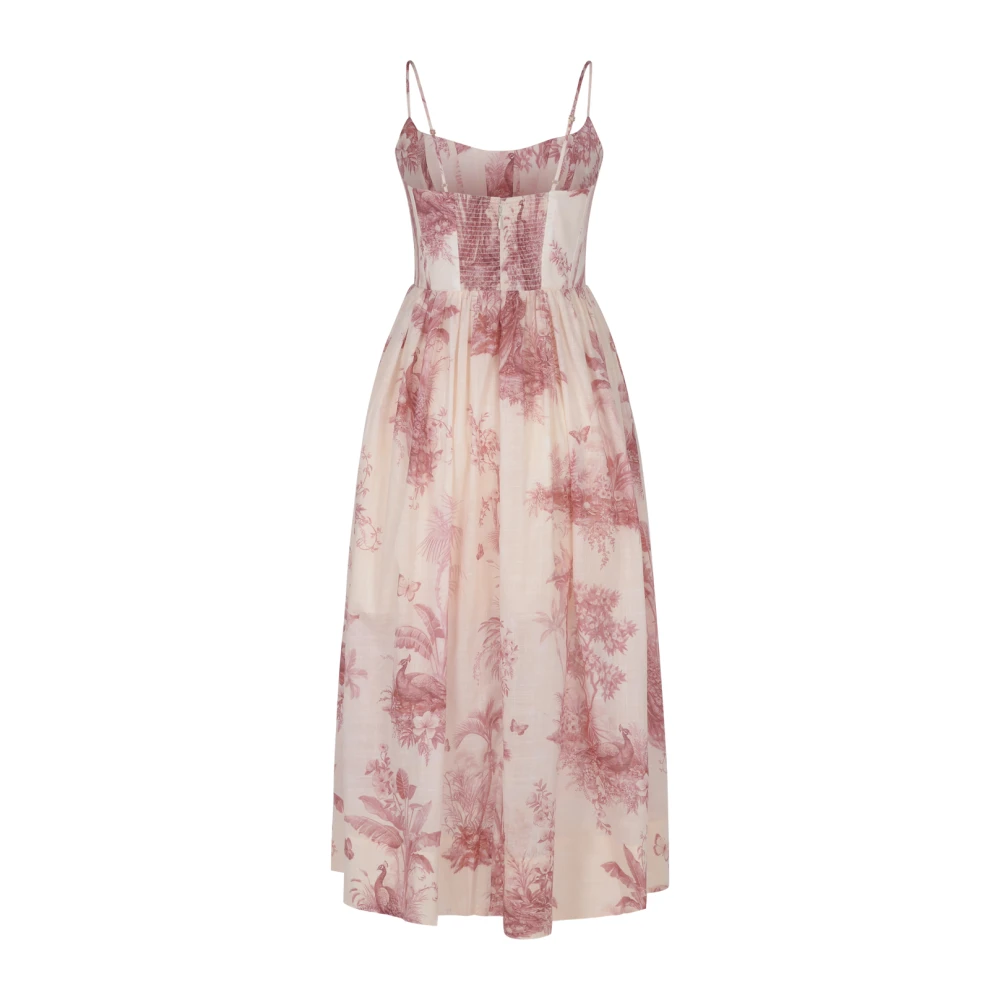 Zimmermann Corset Midi Jurk Pink Dames