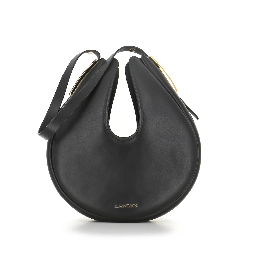 Lanvin Zwarte Leren Druppelvormige Tas Black Dames