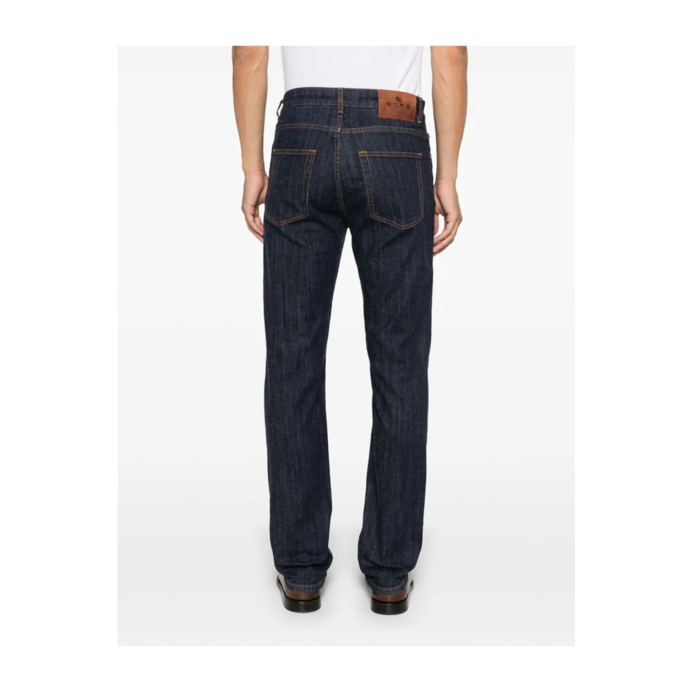 ETRO Blauwe Slim Fit Denim Jeans Blue Heren