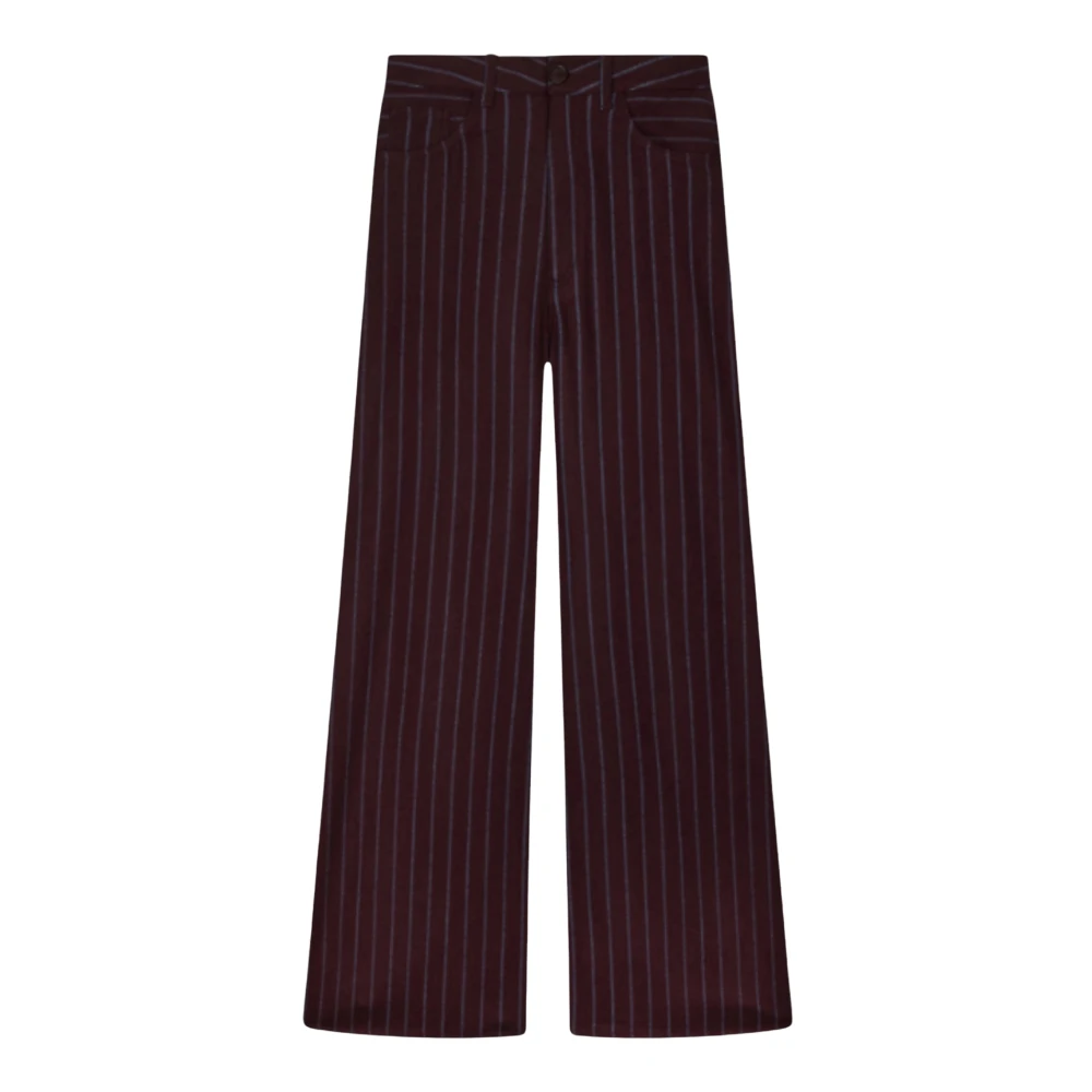 Dondup Women's Red Wide Trousers, W28, Beatrix Wide-Leg Trousers