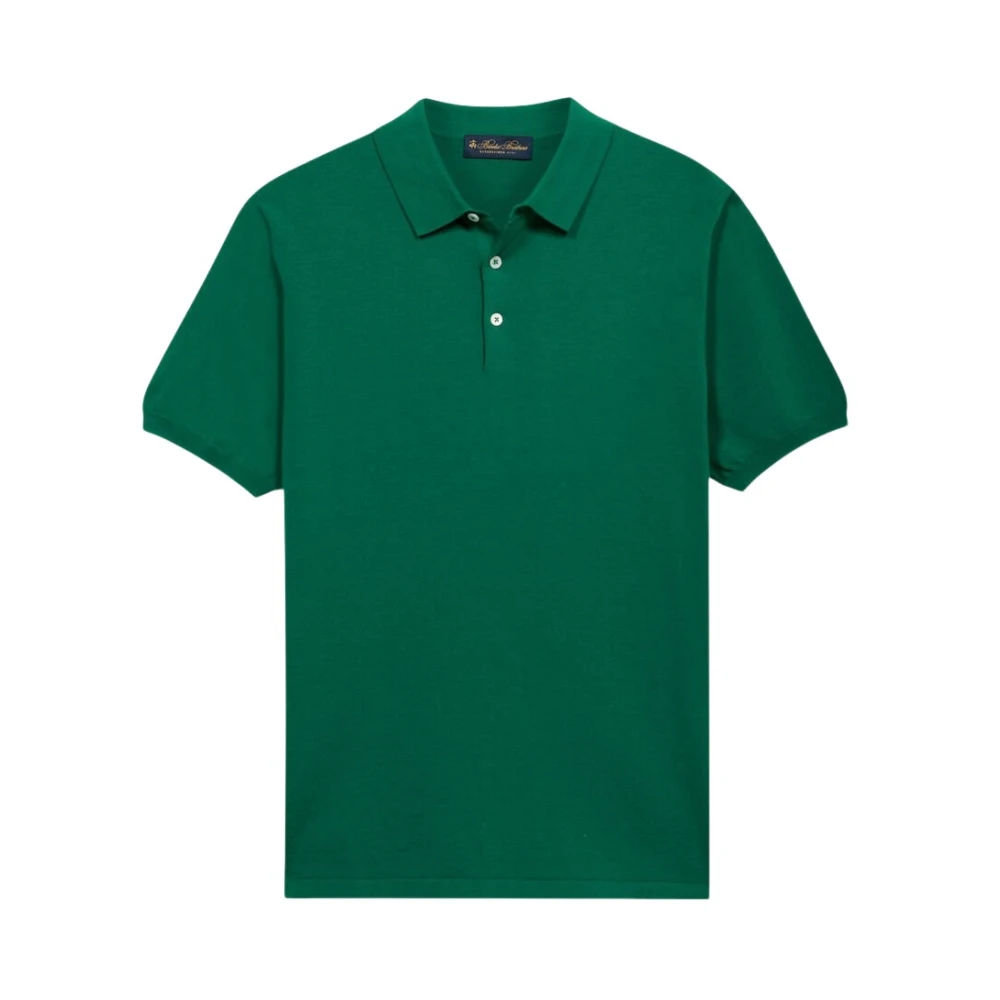 Brooks Brothers Men's Green Polo Shirts, L, Mercerized Cotton Knit Polo