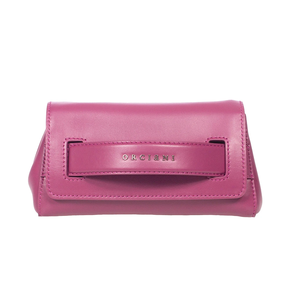 Orciani Gladleren ketting schoudertas Purple Dames