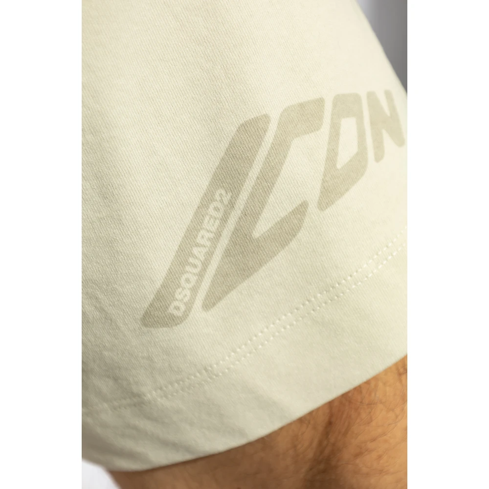 Dsquared2 Katoenen shorts met bedrukt logo Gray Heren