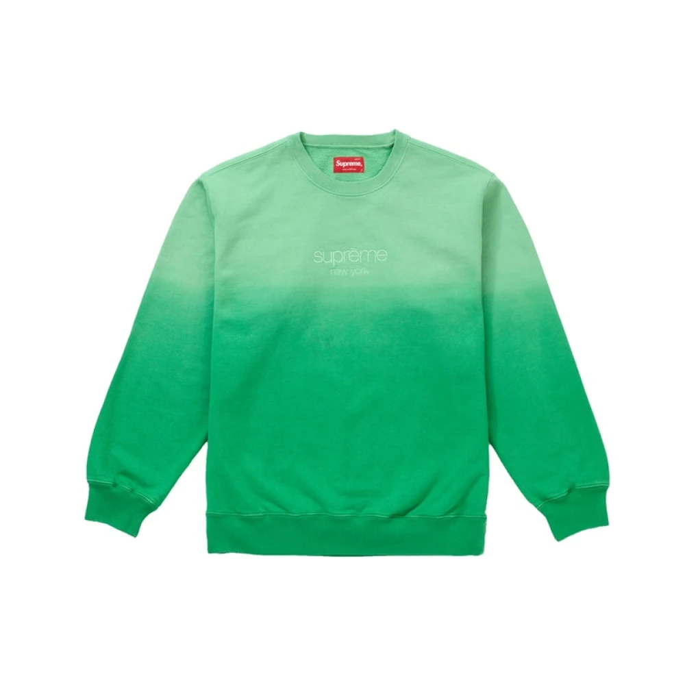 Supreme Groene Gedompelde Crewneck Sweater Green Heren