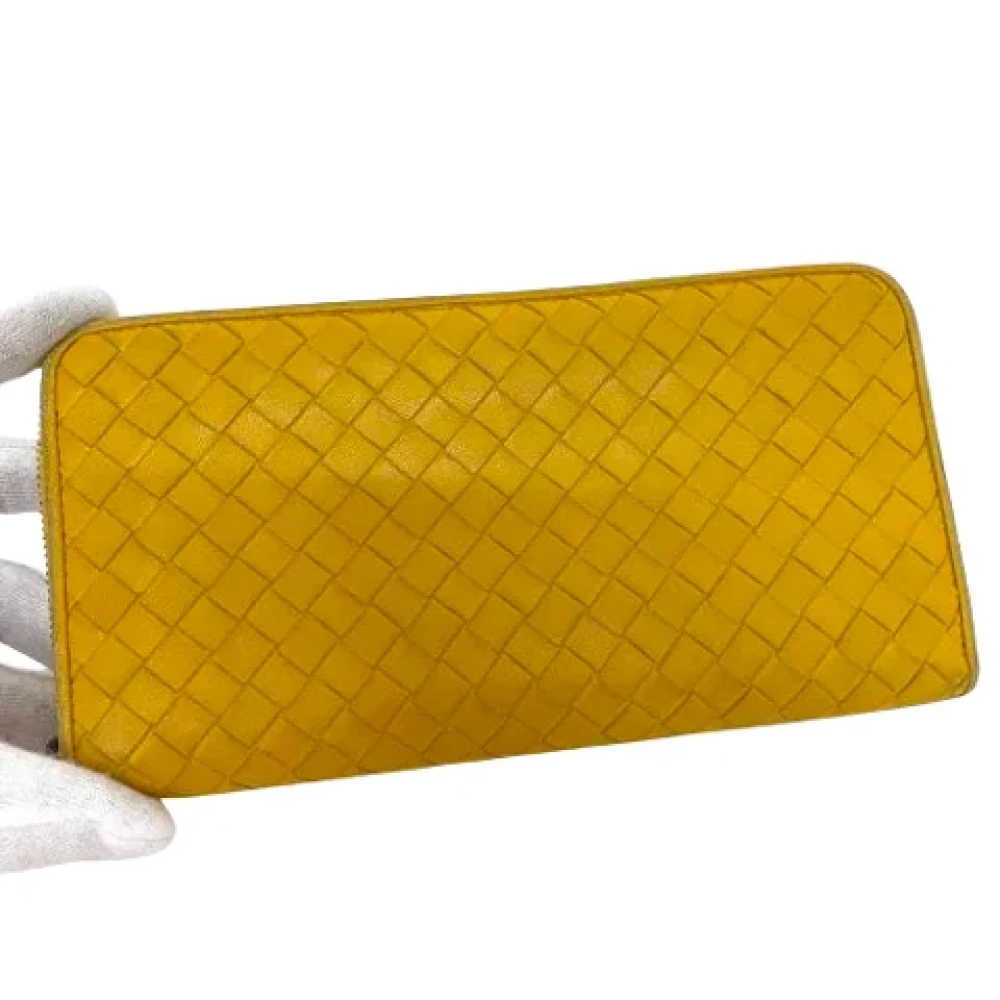 Bottega Veneta Vintage Pre-owned Leather wallets Yellow Dames