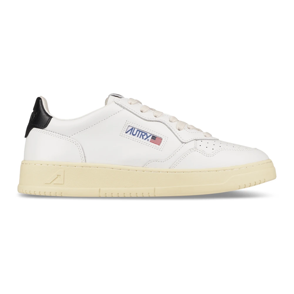 Autry Men's White Sneakers, 7 Uk, Black Casual Trainers For Everyday Wear