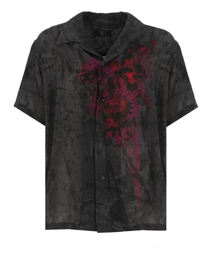 chemise-noire-col-manches-courtes-boutons