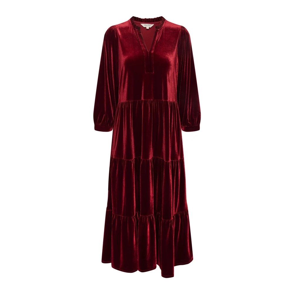 Part Two Women's Red Maxi Dresses, 2XL, Floral Flounce Dress Pomegranate