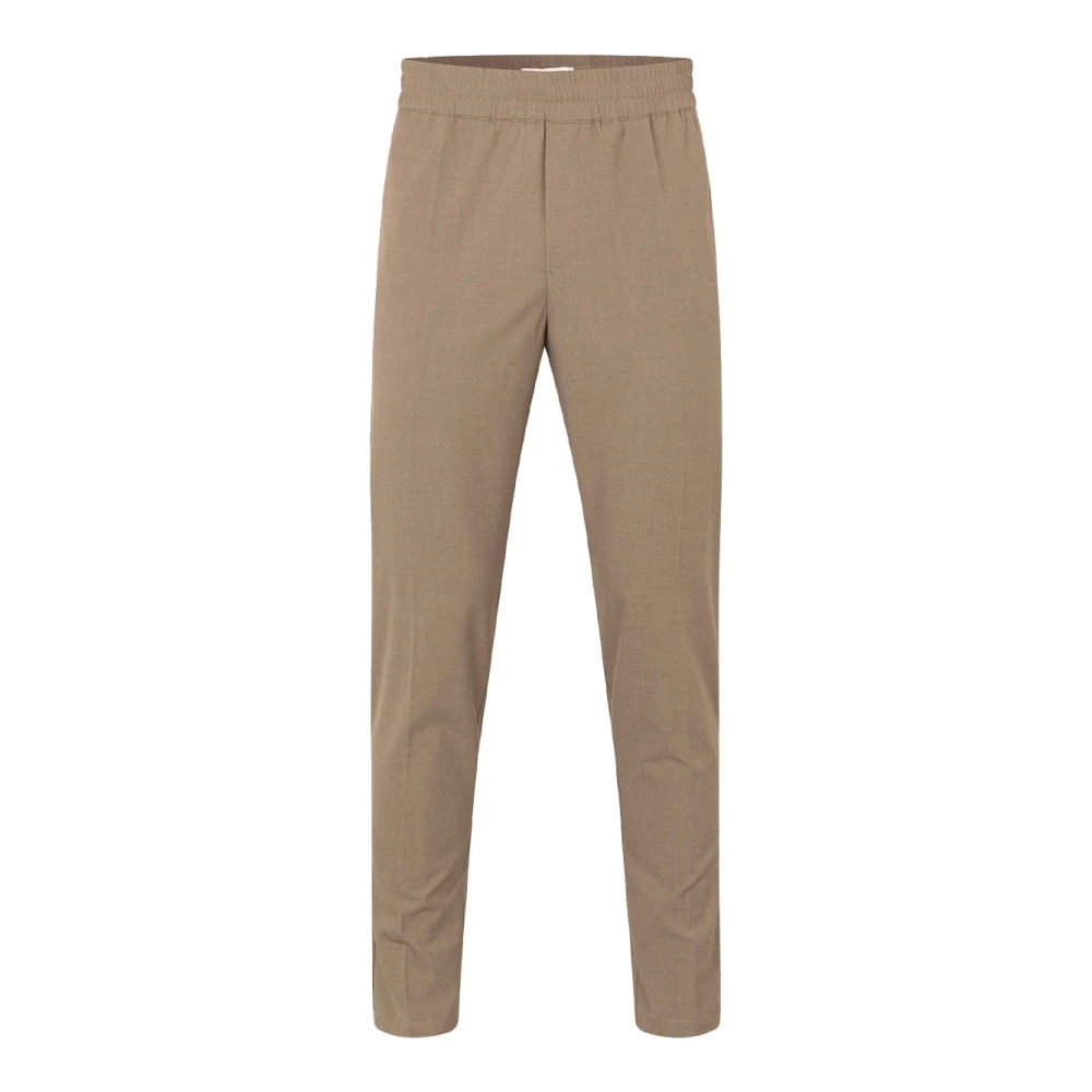 Samsøe Hoge taille slim fit taps toelopende broek Beige Heren