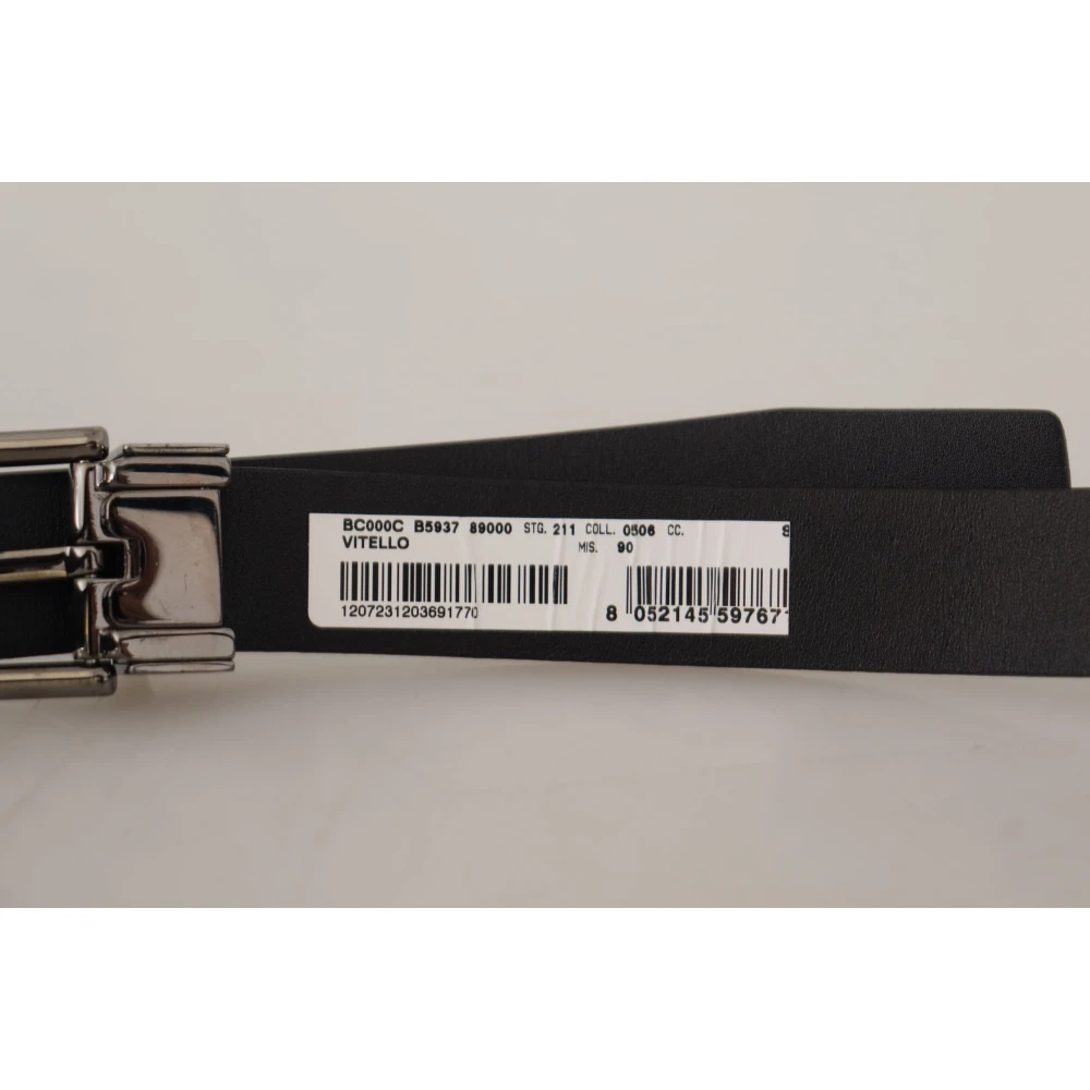 Dolce & Gabbana Stijlvol Zwart Leren Riem met Metalen Gesp Black Dames