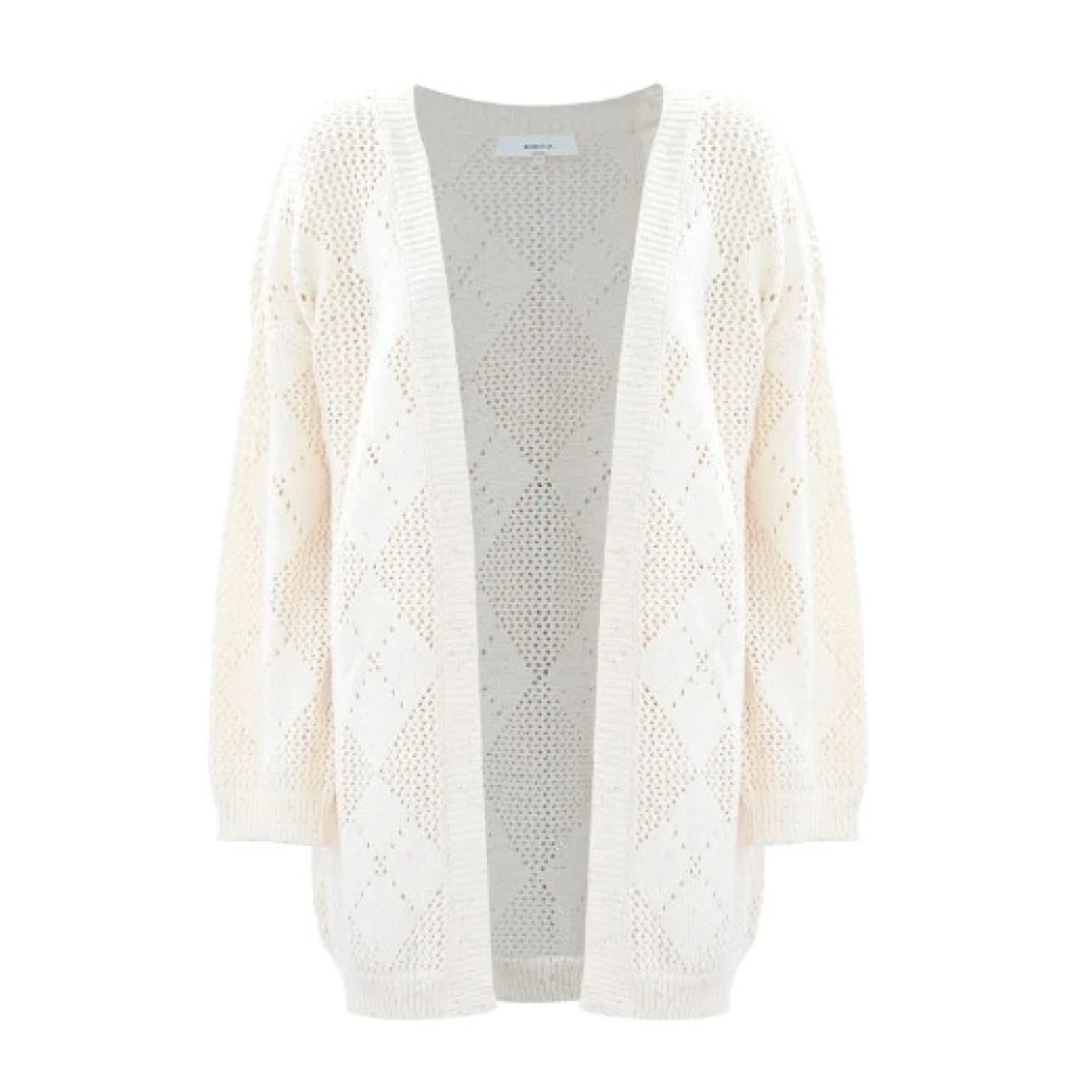Kocca Cardigan Trui met Diamantpatroon Beige Dames