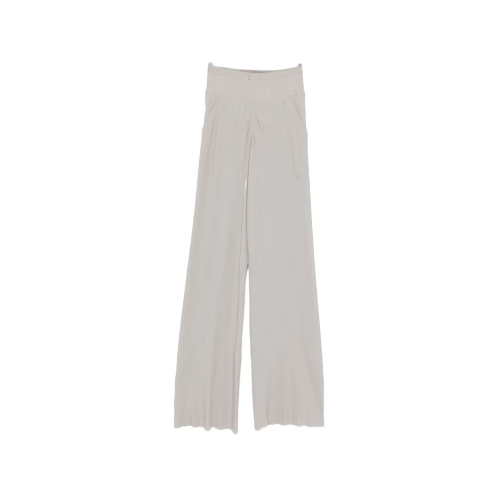 Rick Owens Women's White Bias Trousers - Wide Trousers - M - Trousers