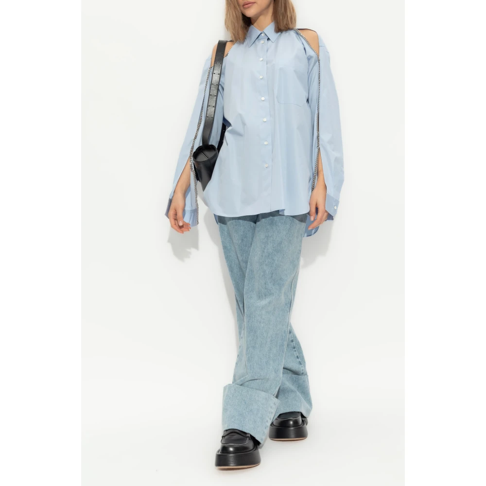 Stella Mccartney Shirt met opvallende ketting Blue Dames