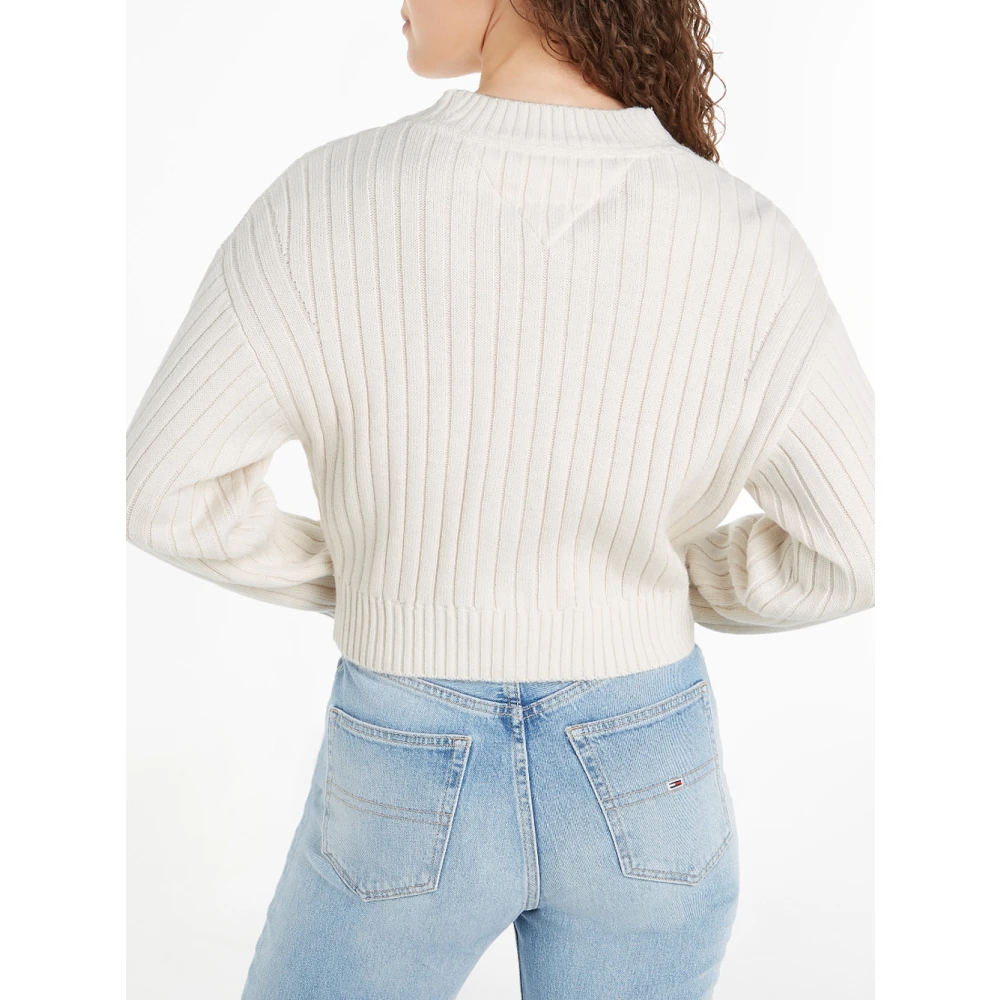 Tommy Jeans Witte Trui met Logoknopen White Dames