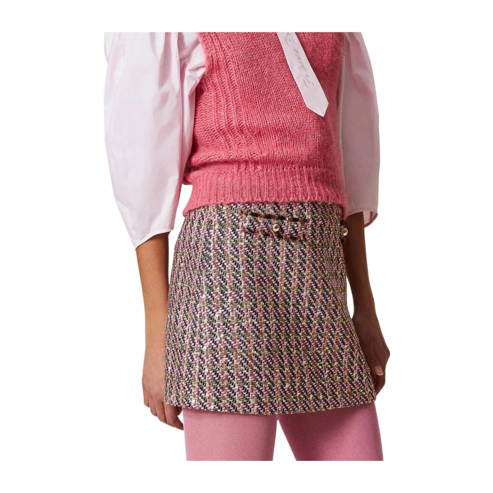 Actitude Bouclé Lurex Mini Rok Multicolor Dames