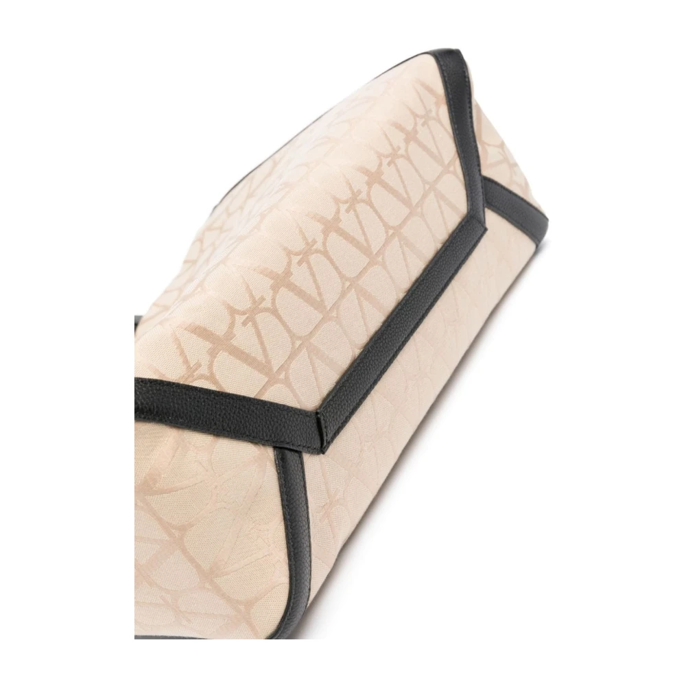 Valentino Garavani Canvas VLogo Signature Print Tas Beige Heren