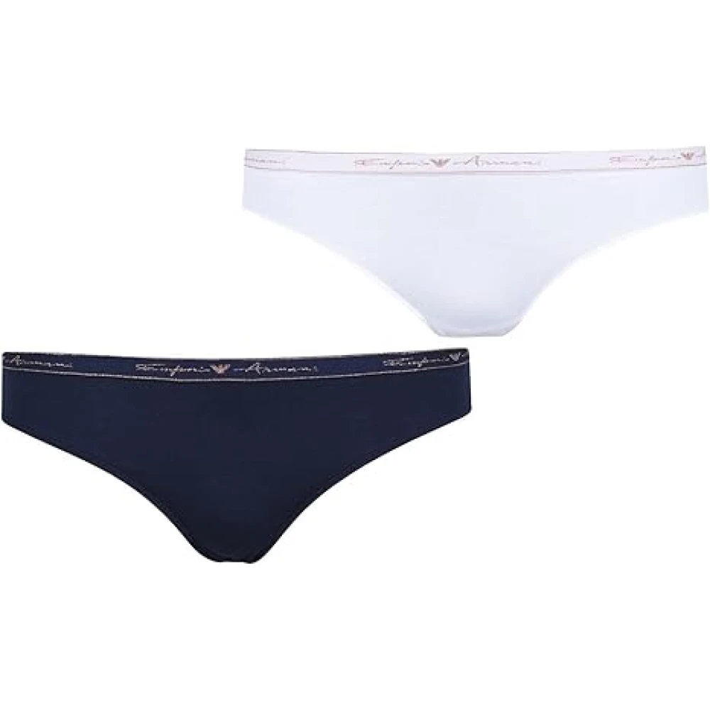 Emporio Armani Vrouw Multicolor Ondergoed Dames, Veelkleurig, Xl, Katoen, Bi-Pack Basic Katoenen Briefs