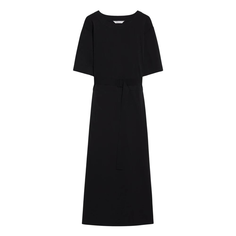 Max Mara Zwarte midi-jurk met lange mouwen Black Dames