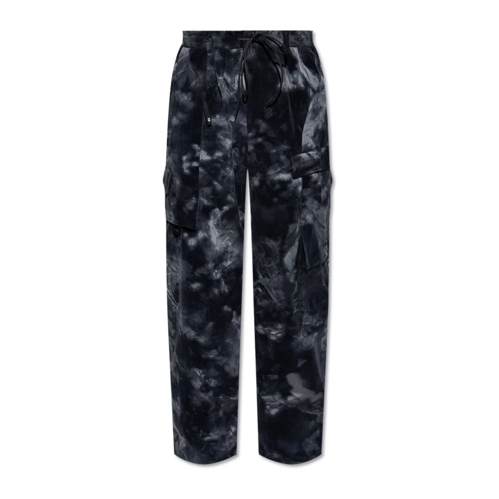 Y-3 Zwarte Broek met Patroon en Zakken Black Heren