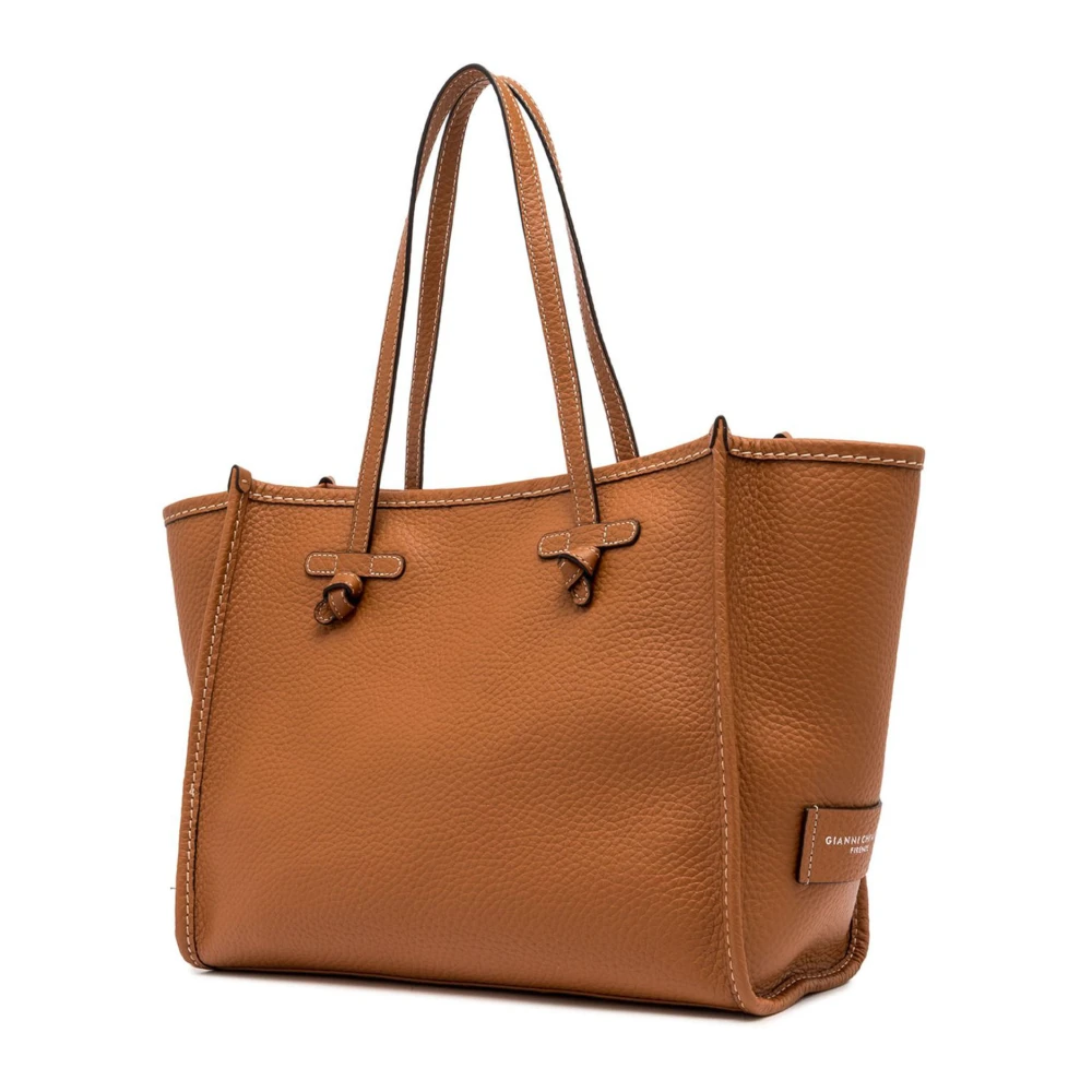 Gianni Chiarini Bruin leren boodschappentas met clutch Brown Dames