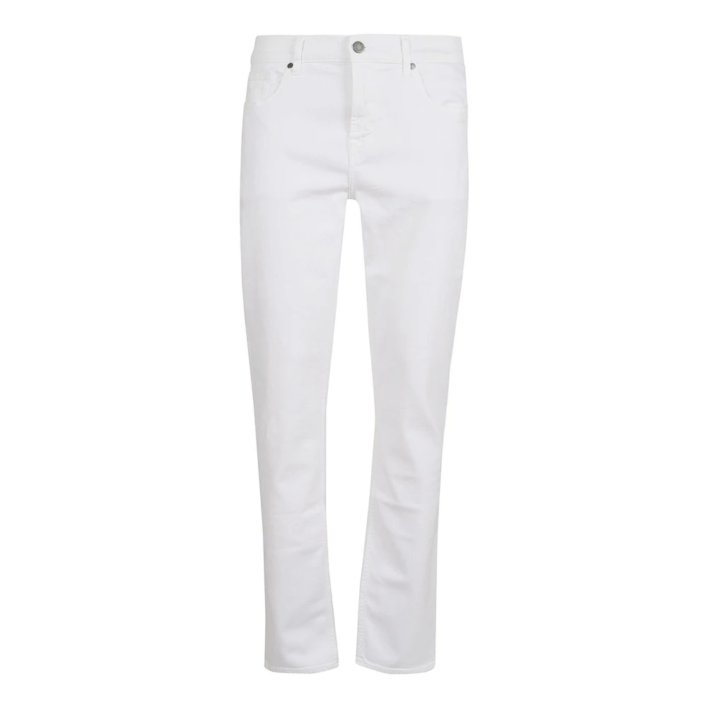 7 For All Mankind Witte Slimmy Luxe Performance Jeans White Heren
