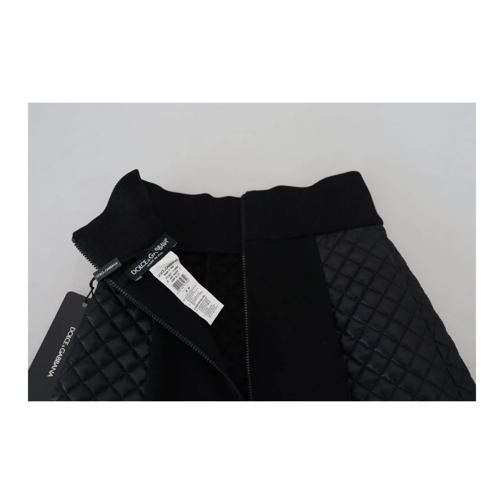 Dolce & Gabbana Gewatteerde High-Waist Zijden Shorts Zwart Black Dames