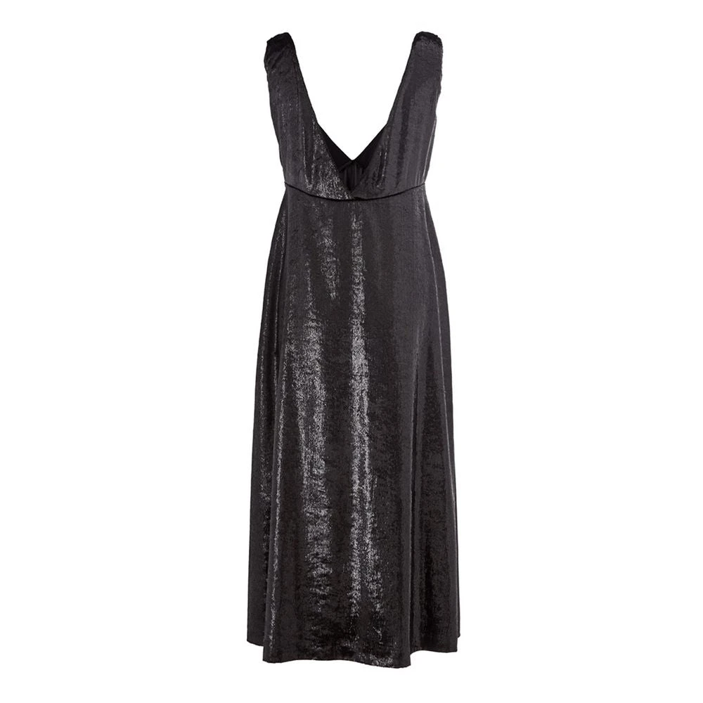 Lardini Elegante Zwarte Polyester Jurk Black Dames
