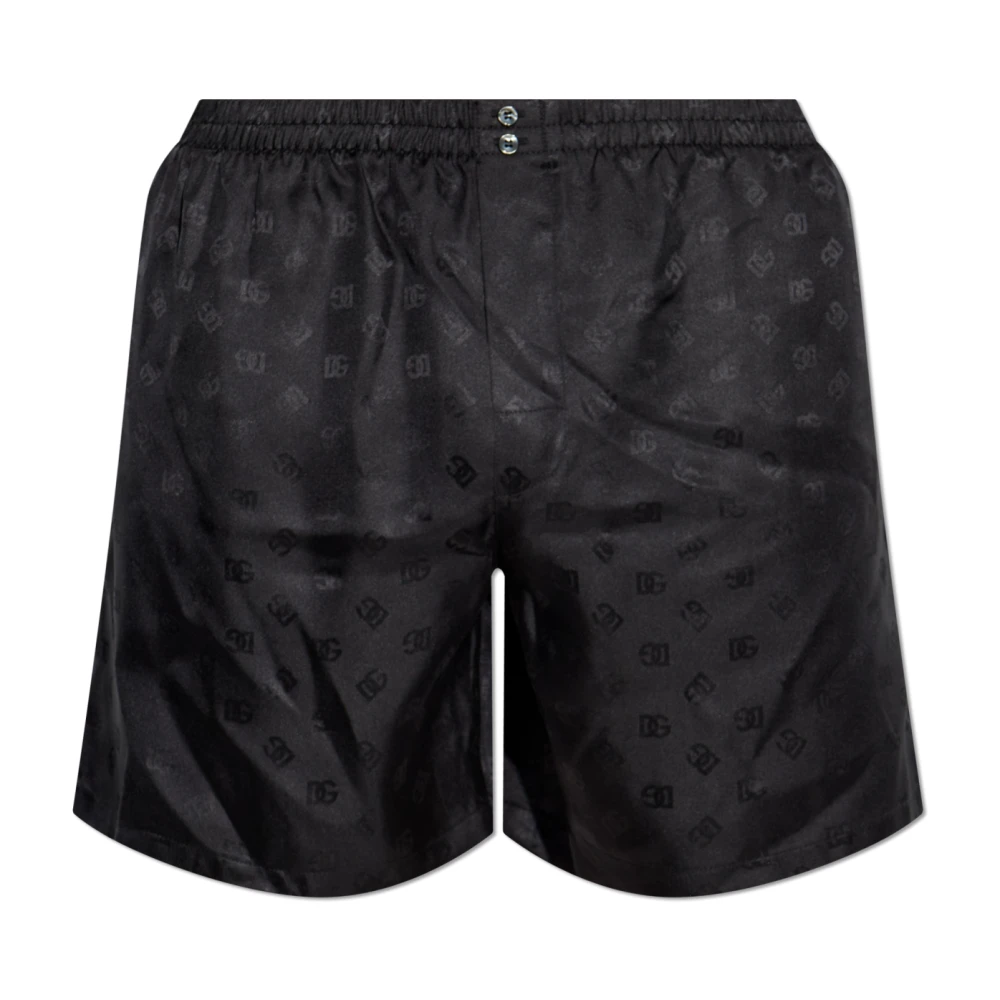 Dolce & Gabbana Mannelijk Zwart Korte Broeken Heren, M, Zijden Shorts