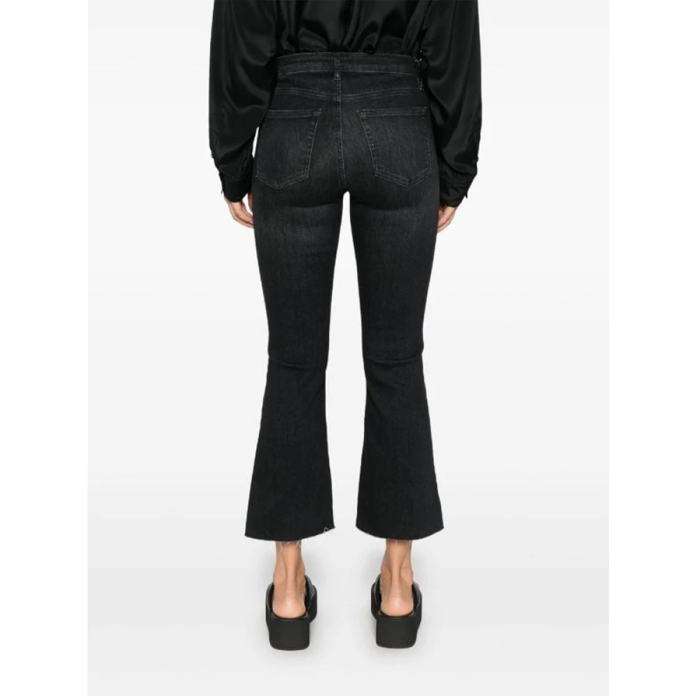 Frame Zwarte Gewassen Mini Bootcut Broek Black Dames