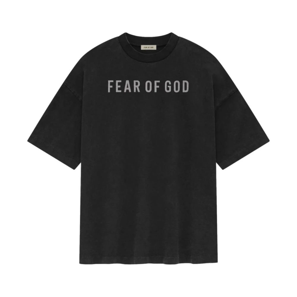 Fear Of God Zwart Logo Print Jersey T-shirt Black Heren