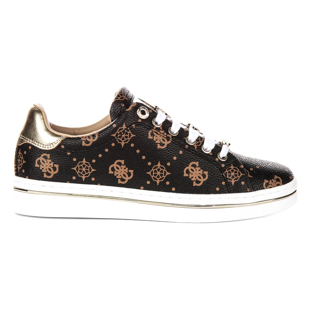 Guess Women's Brown Sneakers, 7 Uk, Stasey3 Lace-Up Sneaker