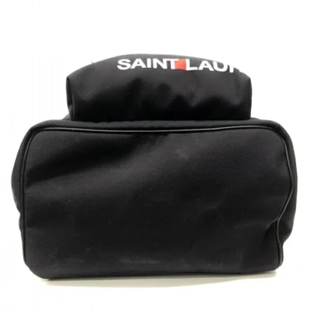 Saint Laurent Vintage Pre-owned Fabric backpacks Black Dames