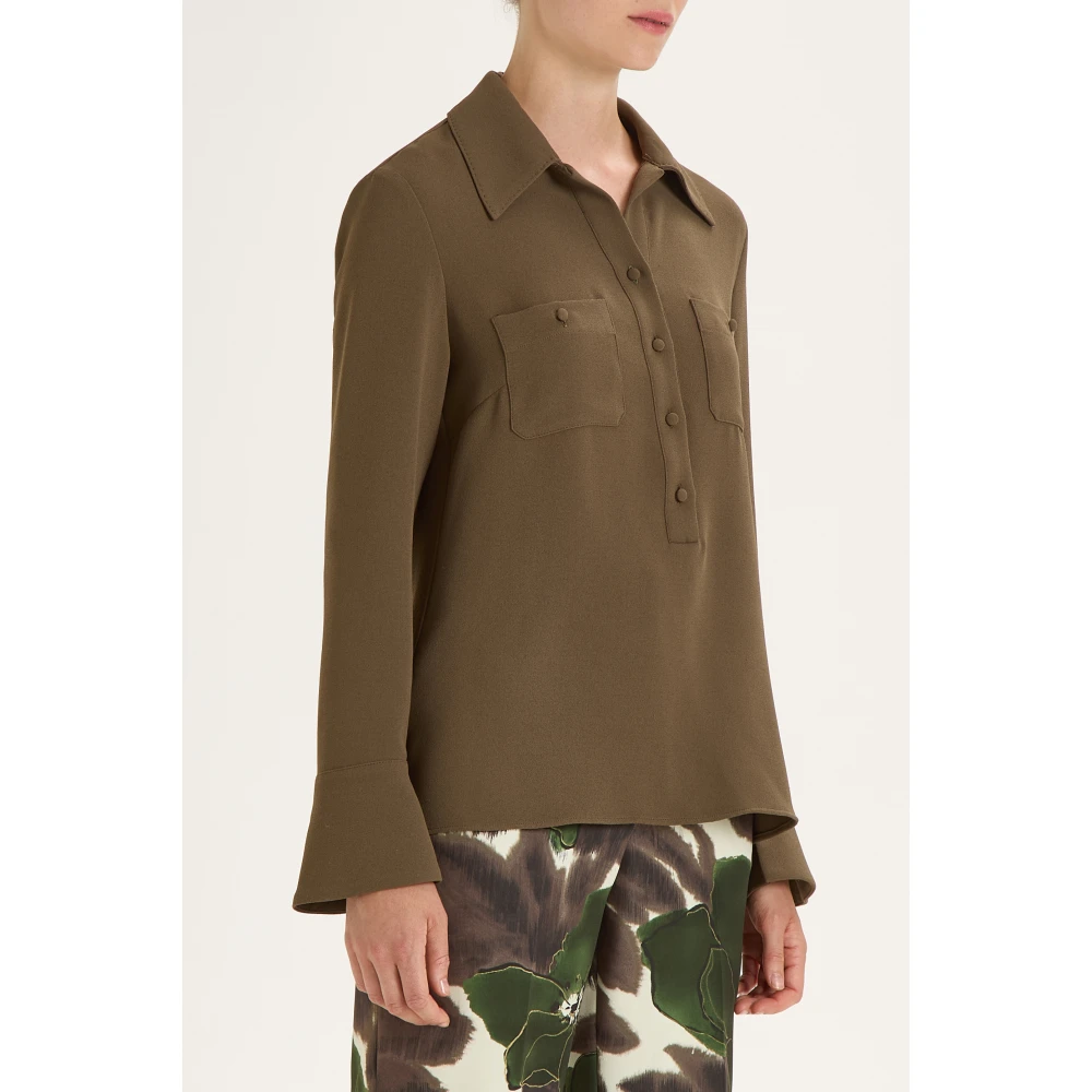 Maliparmi Elegante Crepe Shirt Green Dames