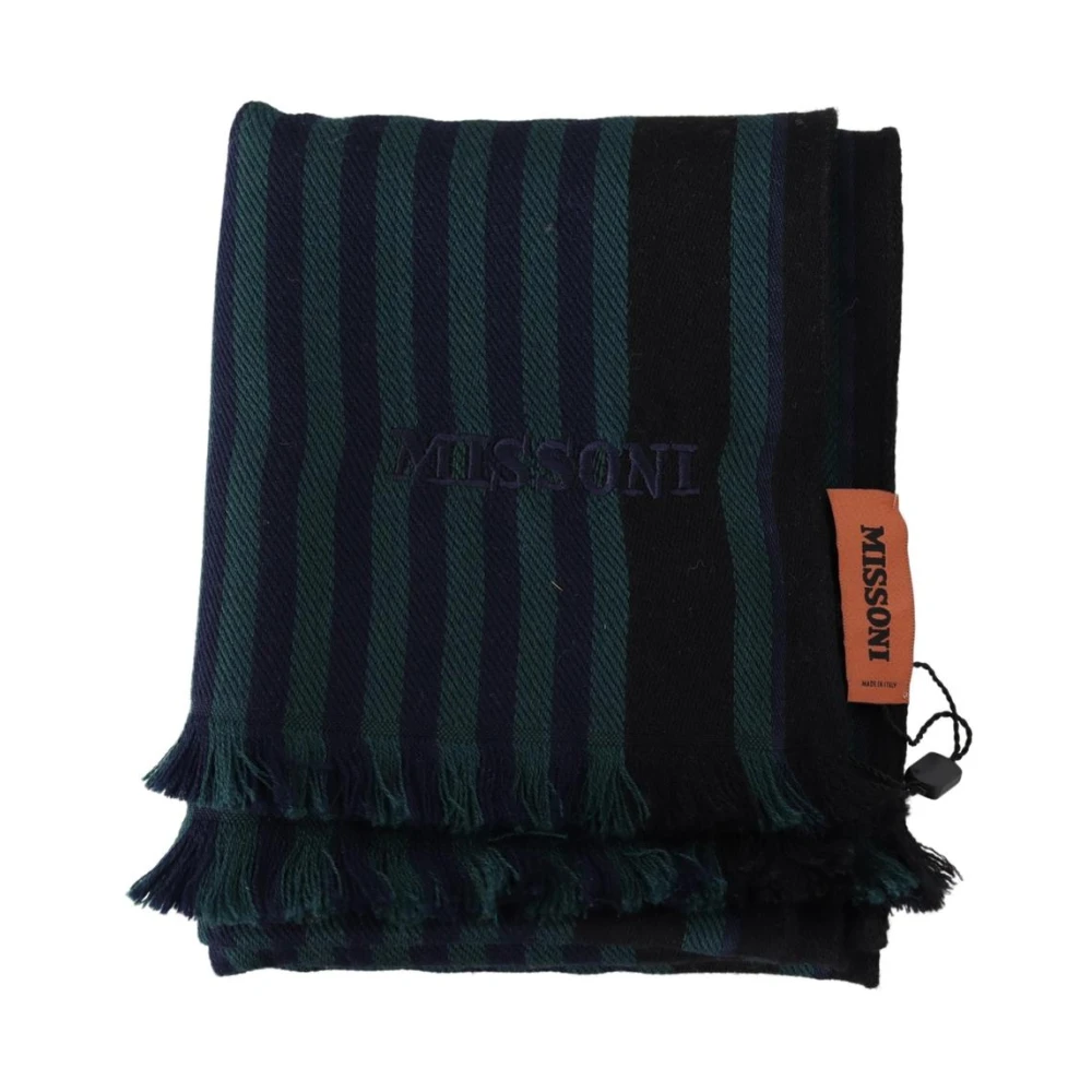 Missoni Men's Multicolor Winter Scarves, One Size, Wool Scarf With Logo Embroidery