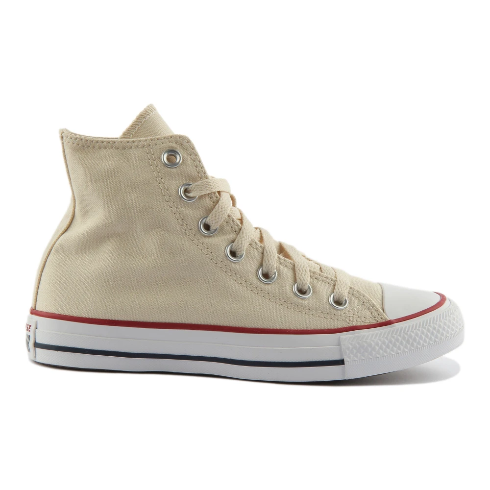 Converse Men's Beige Sneakers, 9 Uk, Classic Canvas Hi Top Trainers Cream