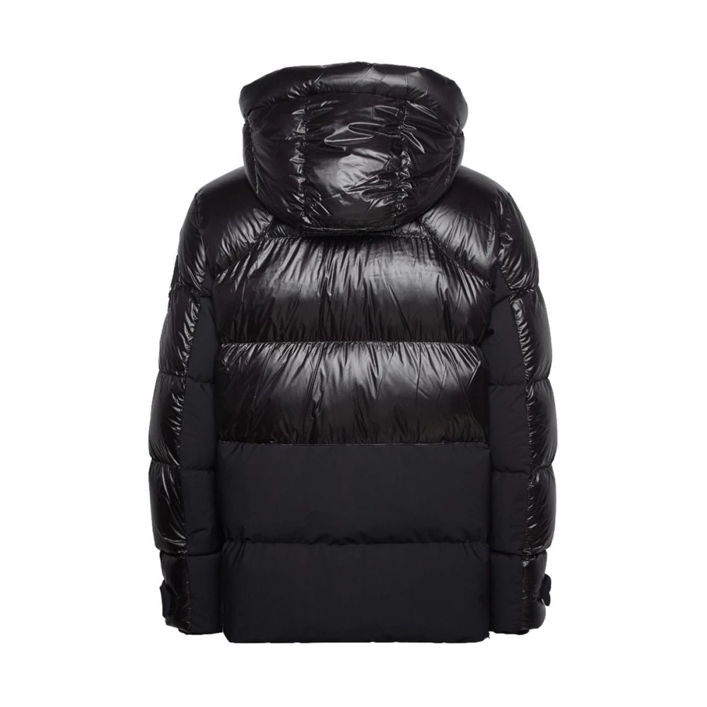 Moose Knuckles Zwarte gewatteerde jas met capuchon Black Heren