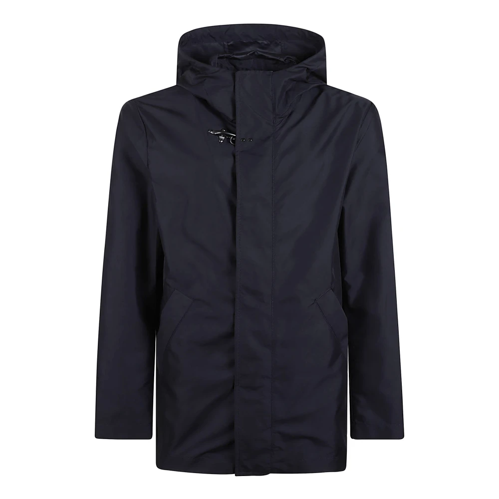 Fay Blauwe Nylon Hoodie met Iconische Haak Blue