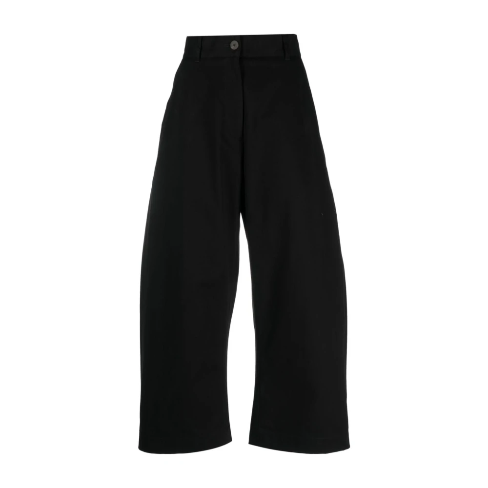 Studio Nicholson Zwarte Wijde Broek Black Dames