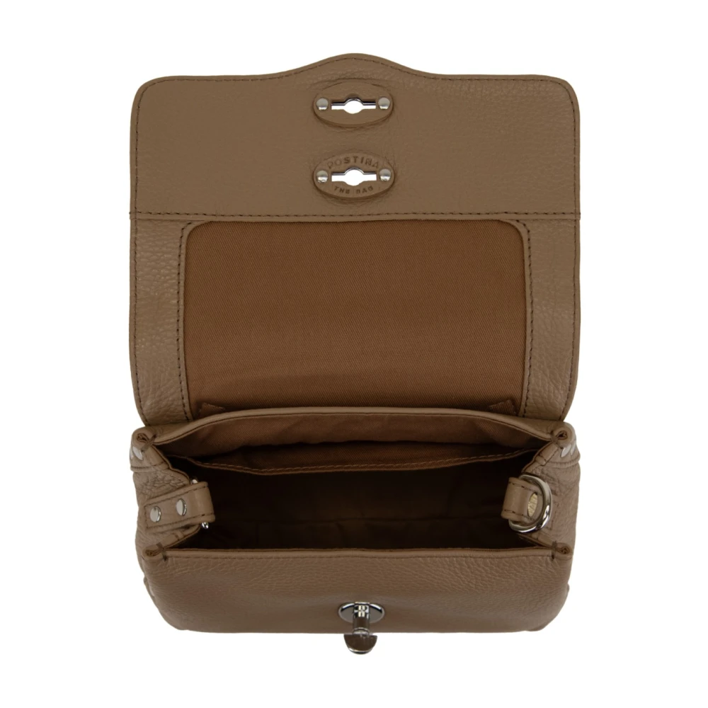 Zanellato Leren schoudertas voor dames Girello Brown Dames