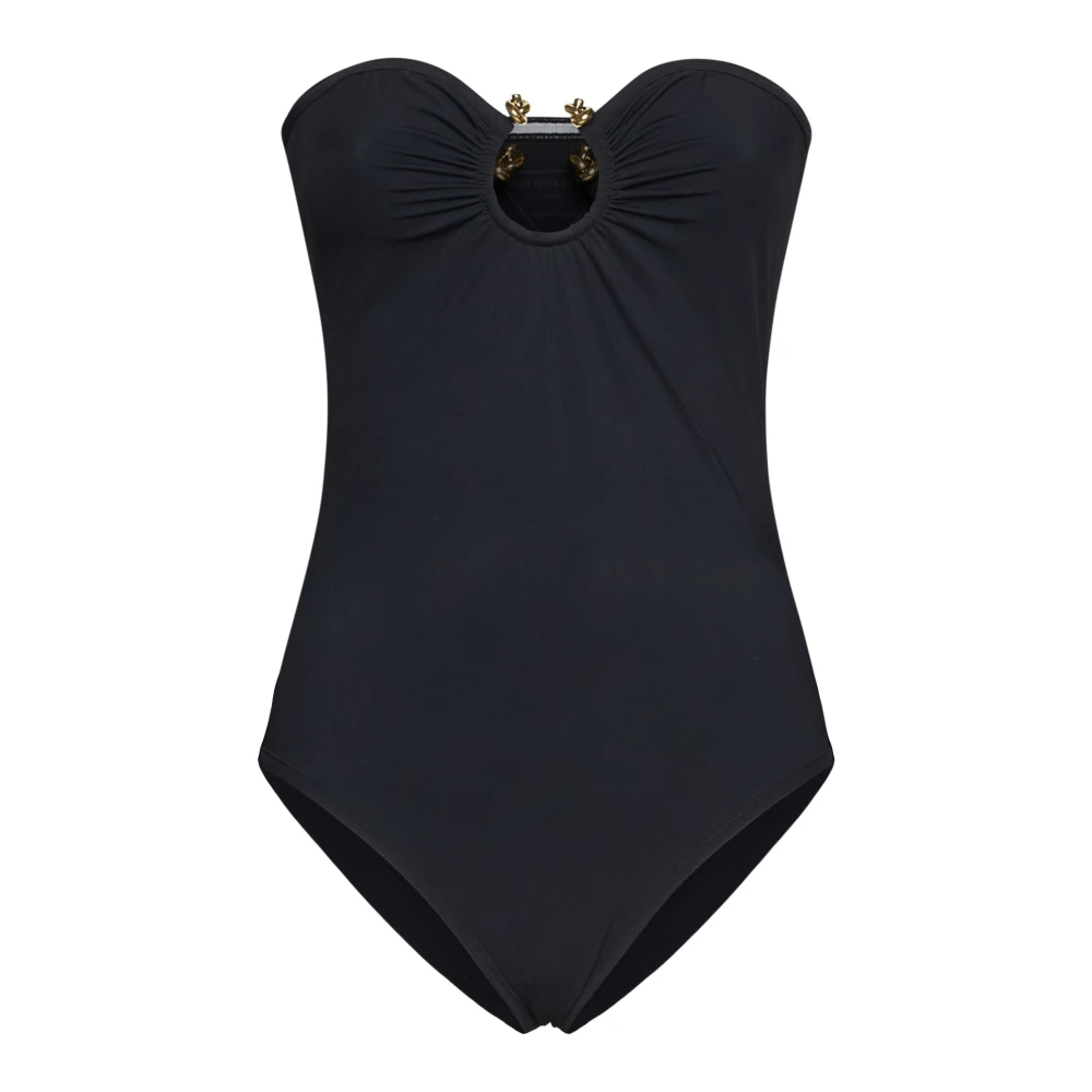 Bottega Veneta Elegante Strandkleding Zwart Blauw Black Dames