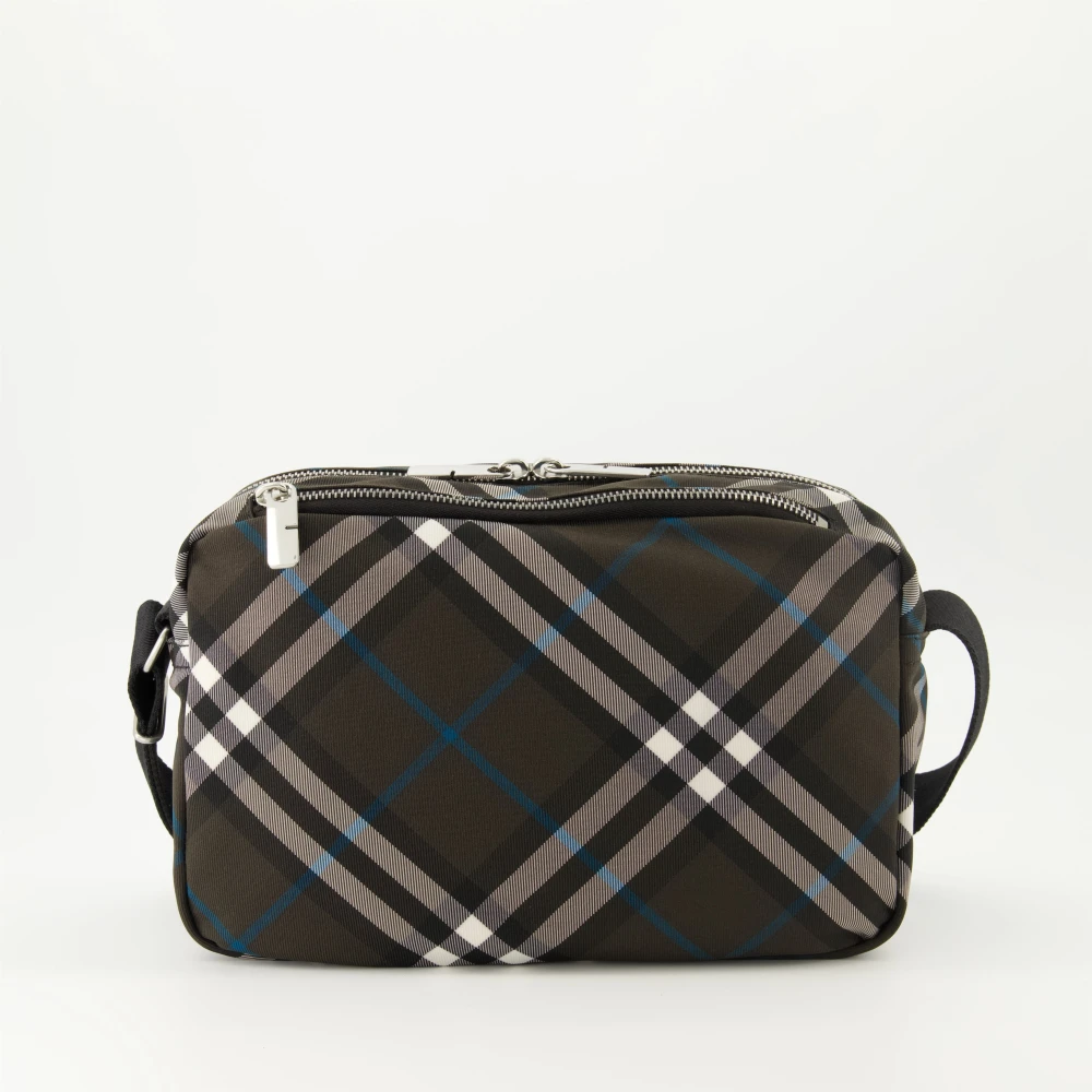 Burberry Geruite Crossbody Tas Brown Heren